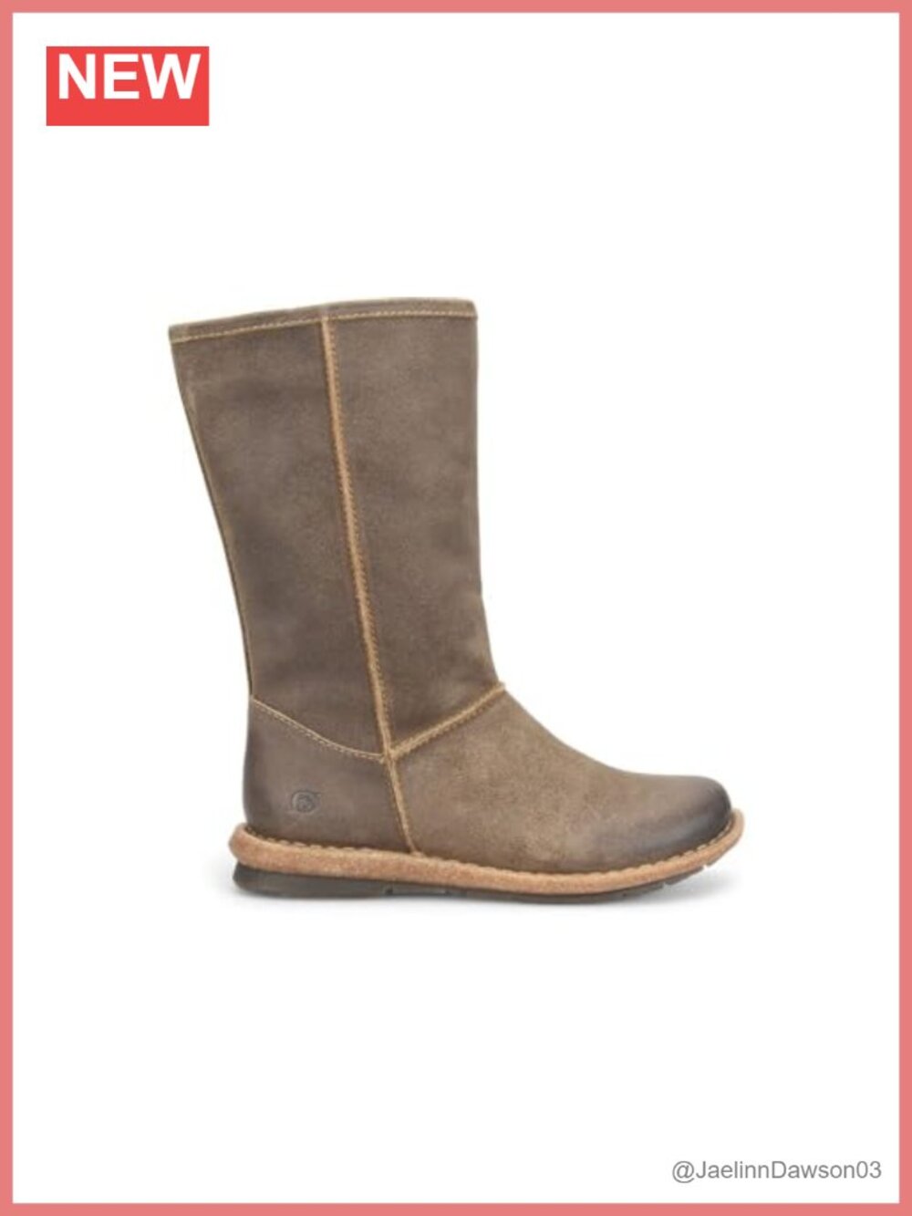 Born Women's Salee Mid Calf Suede Leather Boots Calf High Zip Closure Comfort